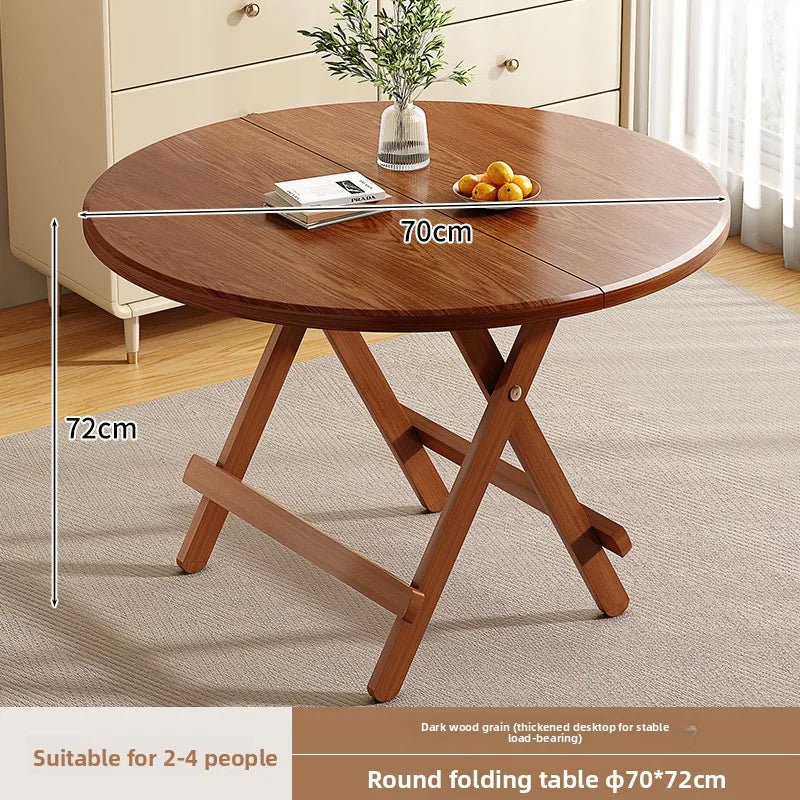 Sturdy Folding Dining Table - No Assembly Needed, Strong Stable Desk for Kitchen, Study & Office, round dining table,small table by HARMONYA STORE