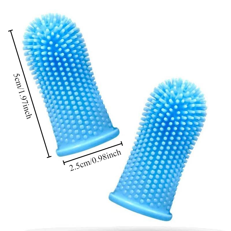 Dog Super Soft pet Finger Toothbrush Teeth Cleaning Breath Care Nontoxic Silicone Tooth Brush Cat dog toothbrush pet products by HARMONYA STORE