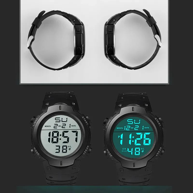 Men Sport LED Watches Top Brand Men Digital Clock Multi-Functional Rubber Man Fitnes Athlete Timekeeping Electronic Watch Reloj by HARMONYA STORE