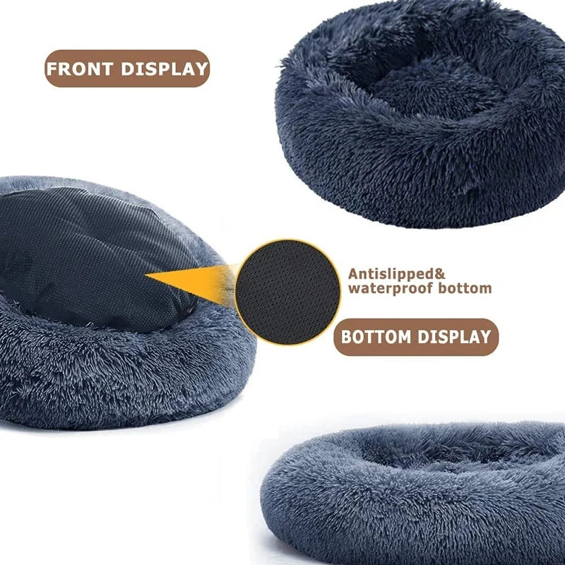 40-90cm 6 Sizes Round Pet Bed for Large Dog Bed Super Soft Cat Bed Plush Dog House for Medium Dog House Winter Warm Sleeping by HARMONYA STORE