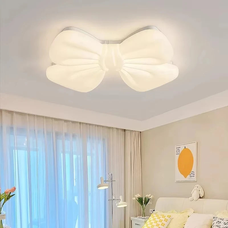 Creative Butterfly Knot Bedroom Led Ceiling Chandelier Modern Children's Room Lamp Home Decorate Living Room Dining Lamp Fixture by HARMONYA STORE