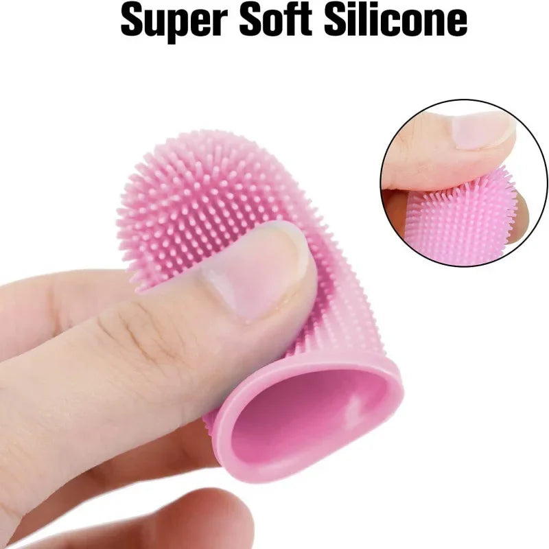 Dog Super Soft pet Finger Toothbrush Teeth Cleaning Breath Care Nontoxic Silicone Tooth Brush Cat dog toothbrush pet products by HARMONYA STORE