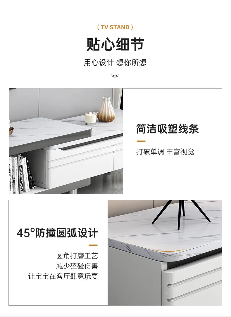 Modern LED TV Stand for Televisions Up Coffee Table Glass Shelves and Drawer Gaming Entertainment Center with Multiple Cabinet by HARMONYA STORE
