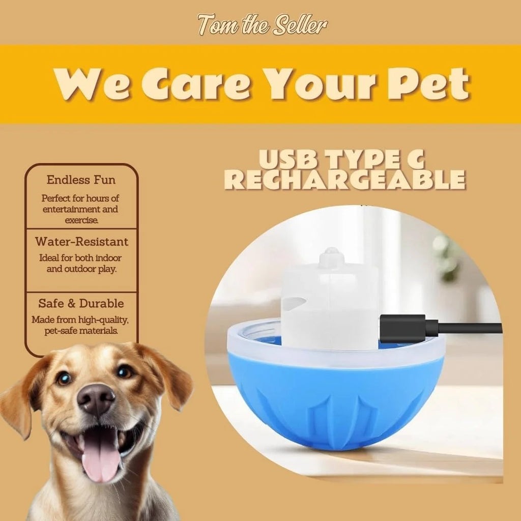 Pet toys Gravity Electric Amusement Pet Ball Smart Bouncing Ball For Dogs and Cats by HARMONYA STORE