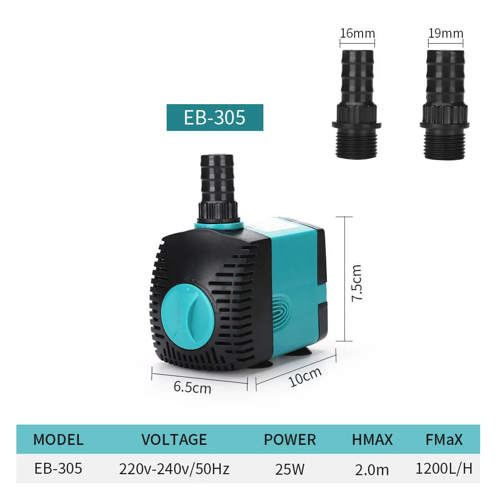 Ultra-Quiet 3-60W Submersible Water Fountain Pump Filter Fish Pond Aquarium Water Pump Tank Fountain EU US 220V-240V by HARMONYA STORE
