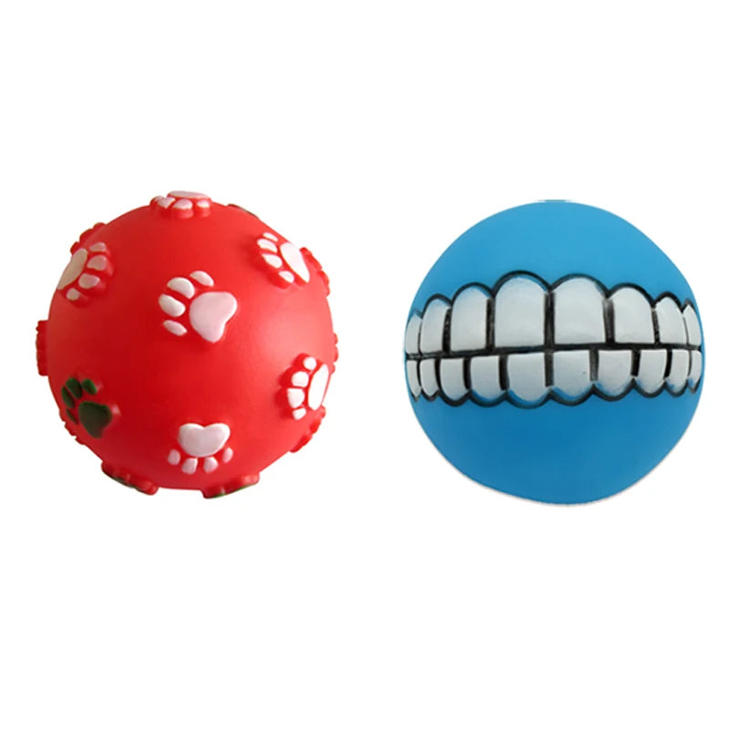 1pcs Diameter 6cm Squeaky Pet Dog Ball Toys for Small Dogs Rubber Chew Puppy Toy Dog Stuff Dogs Toys Pets brinquedo cachorro by HARMONYA STORE