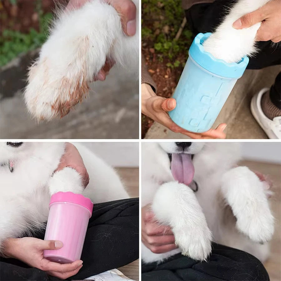 1Pc Pet Plastic Foot Wash Cup S L XL Large size silicone brush Dog cat clean foot mud removable cleaning Foot by HARMONYA STORE