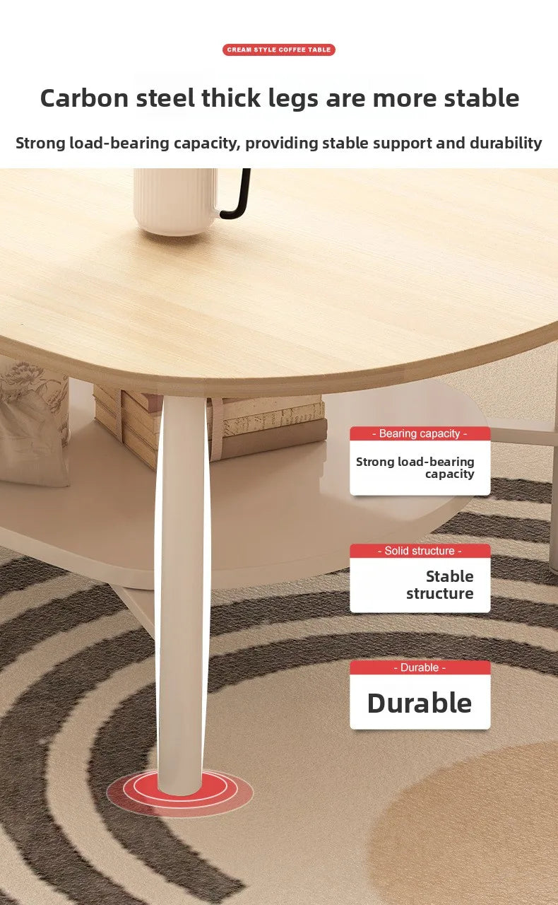 Coffee table small apartment living room household sofa tea table oval table small table by HARMONYA STORE