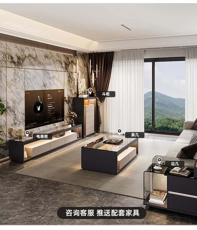 Glas Transparent Tv Table Cabinet Storage Luxury Floor Modern Tv Table Entertainment Center Meuble Television Salon Furnitures by HARMONYA STORE
