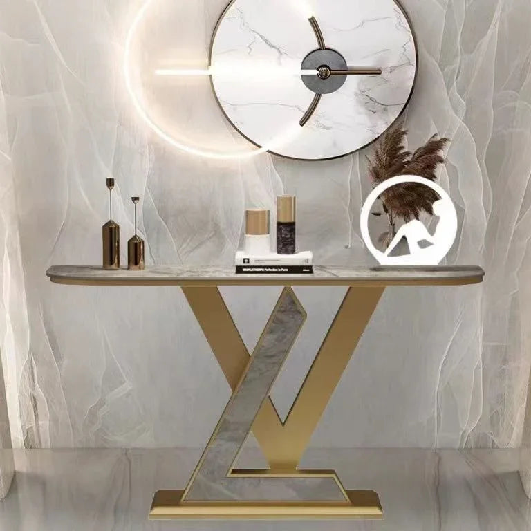 Beauty Minimalist Console Table Luxury Aesthetic Marble Simple Console Table Hallway Glamour Tisch Wohnzimer Home Furniture by HARMONYA STORE