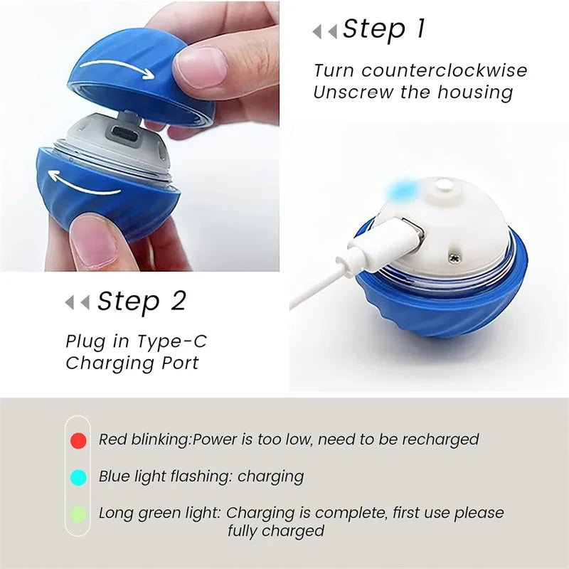 Smart Dog Toys Ball Electronic Interactive Pet Toy Moving Ball USB Automatic Moving Bouncing for Puppy Birthday gift Cat Product by HARMONYA STORE
