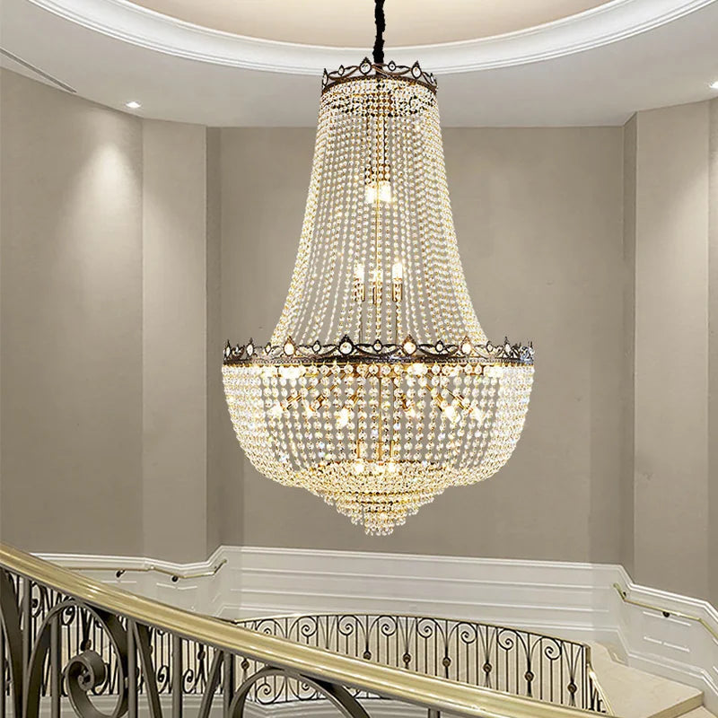 Luxury Crystal Chandeliers Lustre Duplex Loft Home Decorate Ceiling Chandelier Pendant Lights for Living Dining Room Żyrandol by HARMONYA STORE