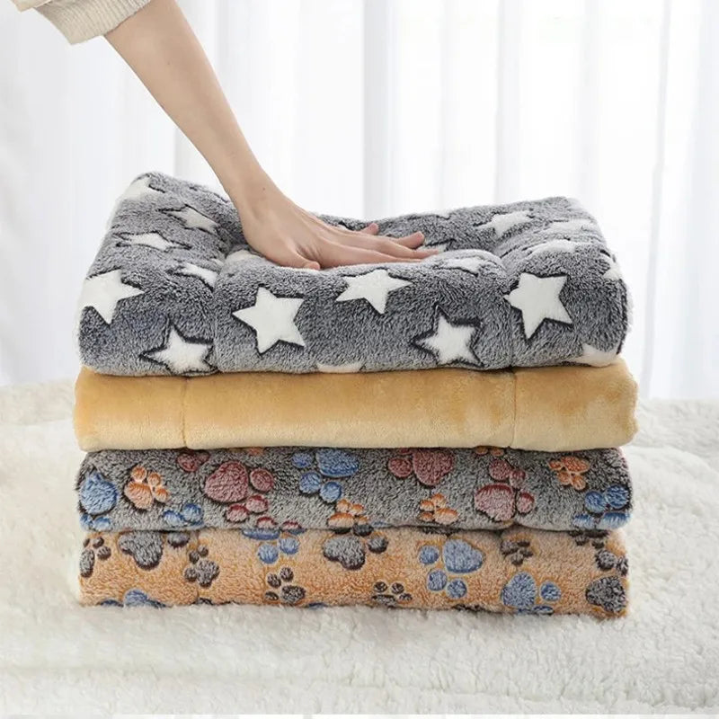 Flannel Pet Sleeping Mat Dog Bed Cat Litter Puppy Bed Dog Sofa Lovely Mattress Cushion for Small Large Dog Blanket For Winter by HARMONYA STORE