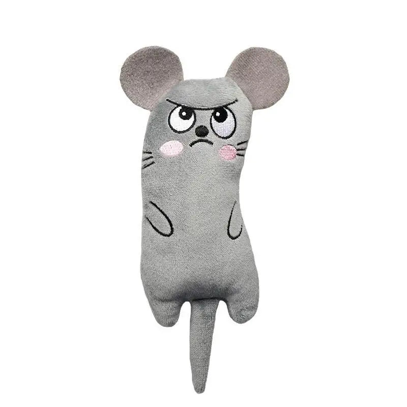 Funny Pet Plush Embroidery Catnip Toy Cat Expressive Mouse Toys Interactive Cat Toy Kitten Bite Resistance Toy Pet Accessories by HARMONYA STORE