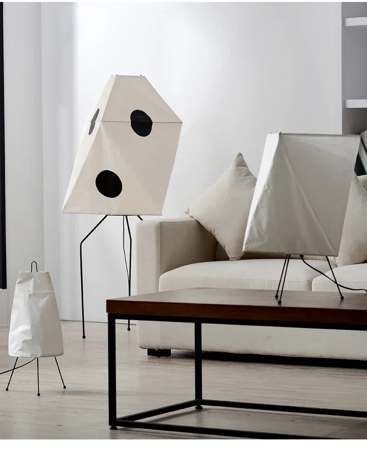 Japanese-style Noguchi Isamu Tea Room Rice Paper Floor Lamp Hotel Bedroom Study Home Decorate Surprised Style Design Table Lamps by HARMONYA STORE