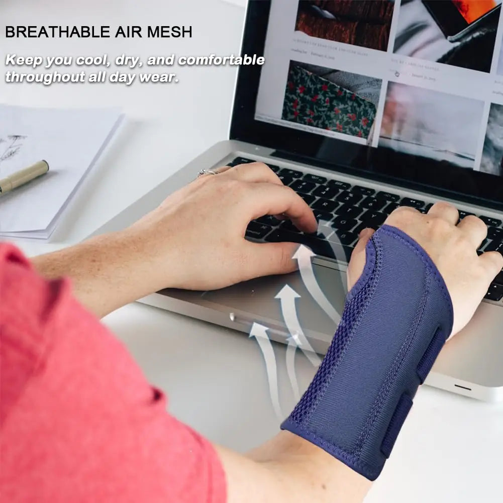 Adjustable Soft Wristbands Protector for Fitnes Gym Accessories Metal Wrist Splint Injury Pain Relief Carpal Tunnel Wrist Brace by HARMONYA STORE