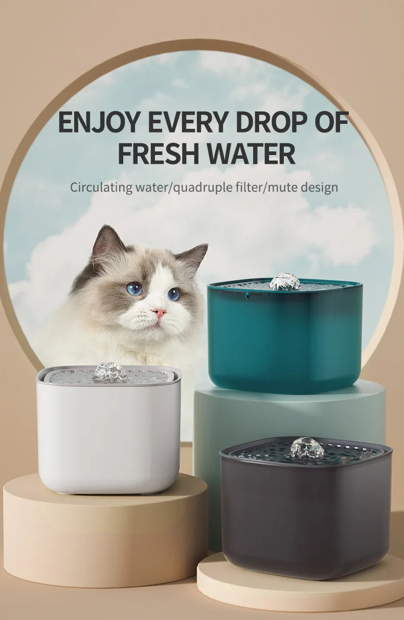 3L Cat Water Fountain Auto Recirculate Filter Large Capacity Filtring Cat Water Drinker USB Electric Mute Cats Water Dispenser by HARMONYA STORE