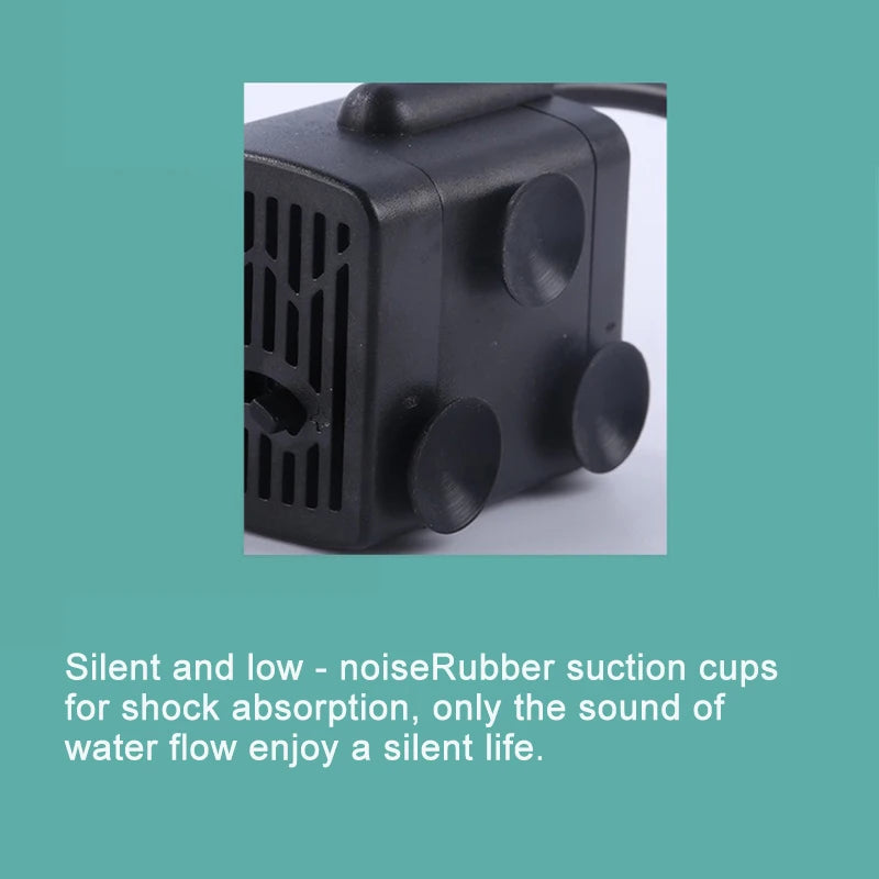 Ultra Quiet USB Aquarium Fish Tank Filtration Pump Mini Pet Fountain Submersible Adjustable Flow Water Circulation Pump 5V 5W by HARMONYA STORE