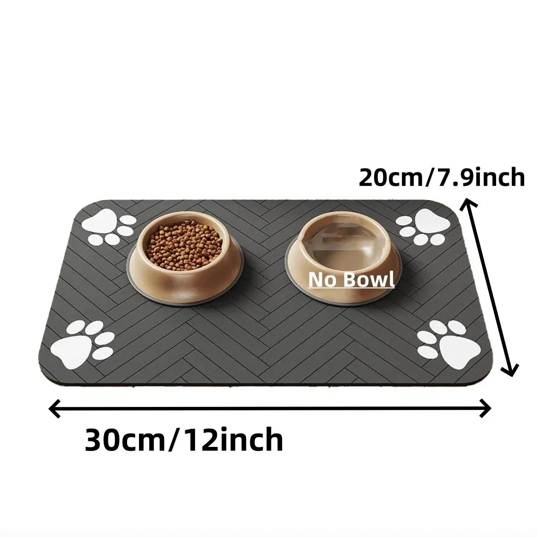 Pet Feeding Mat-Absorbent Pet Placemat Rubber Backing Quick Dry Water Mat for Dog Cat for Food and Water Bowl with Waterproof by HARMONYA STORE