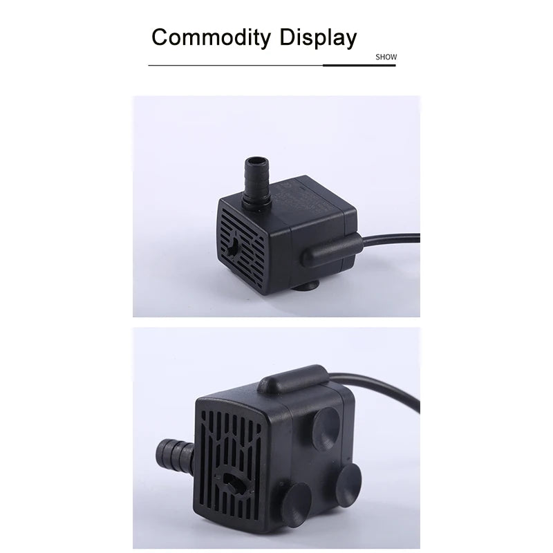 Ultra Quiet USB Aquarium Fish Tank Filtration Pump Mini Pet Fountain Submersible Adjustable Flow Water Circulation Pump 5V 5W by HARMONYA STORE