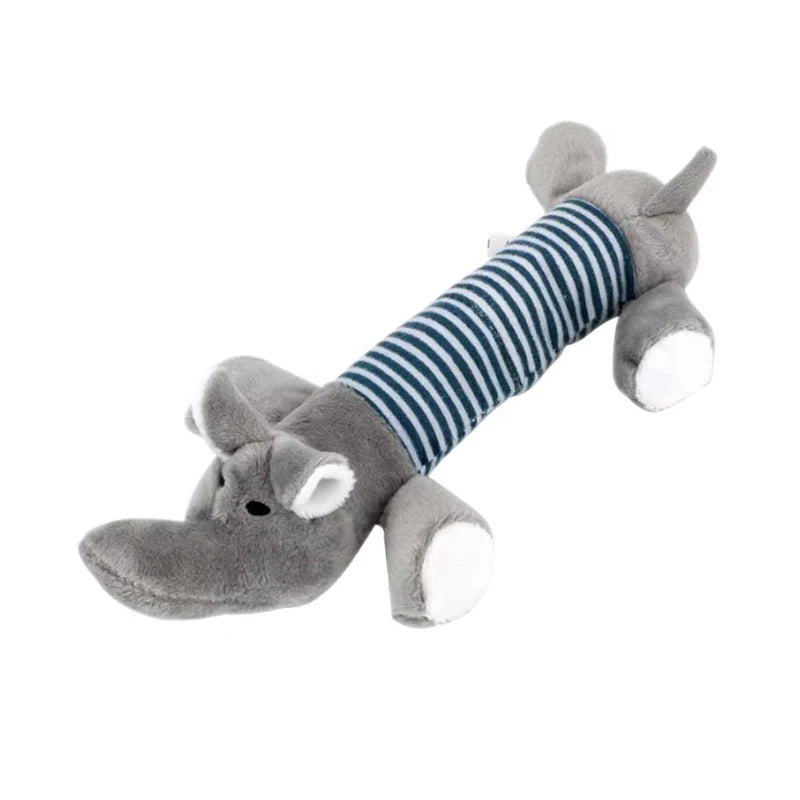 Pet Dogs, Cats, Plush Cartoon Embroidery, Bite Resistant and Stress Relieving, Ducks, Pigs, Elephants, Cute Vocalizations Toys by HARMONYA STORE