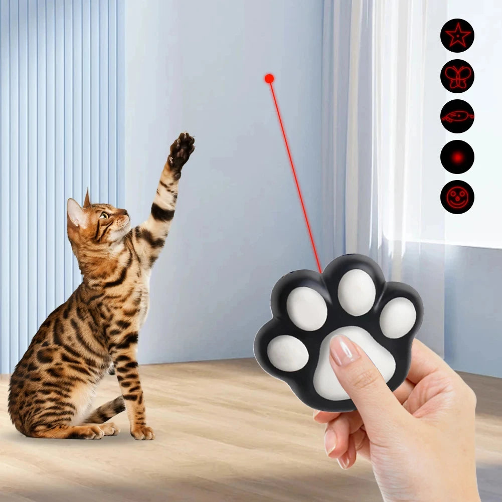 Funny Laser Pet Toys Rechargeable 5 Adjustable Patterns for Pet Dog Cats Interactive Kitten Training Chaser Cat Pets Accessories by HARMONYA STORE