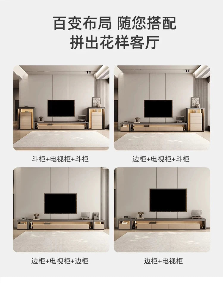 Glas Transparent Tv Table Cabinet Storage Luxury Floor Modern Tv Table Entertainment Center Meuble Television Salon Furnitures by HARMONYA STORE