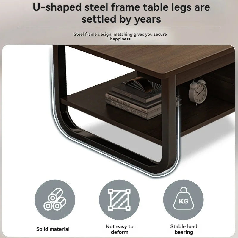 Modern minimalist coffee table, small apartment, living room, sofa, nearby balcony, tea table, rental room, rectangular tea tabl by HARMONYA STORE