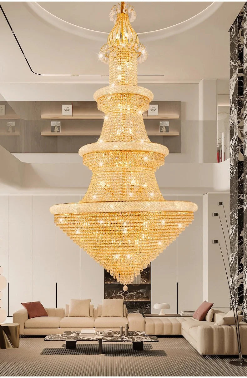 Luxury Crystal Chandeliers Home Decorate Ceiling Chandelier Lustre Duplex Loft Pendant Lights for Living Dining Room Żyrandol by HARMONYA STORE