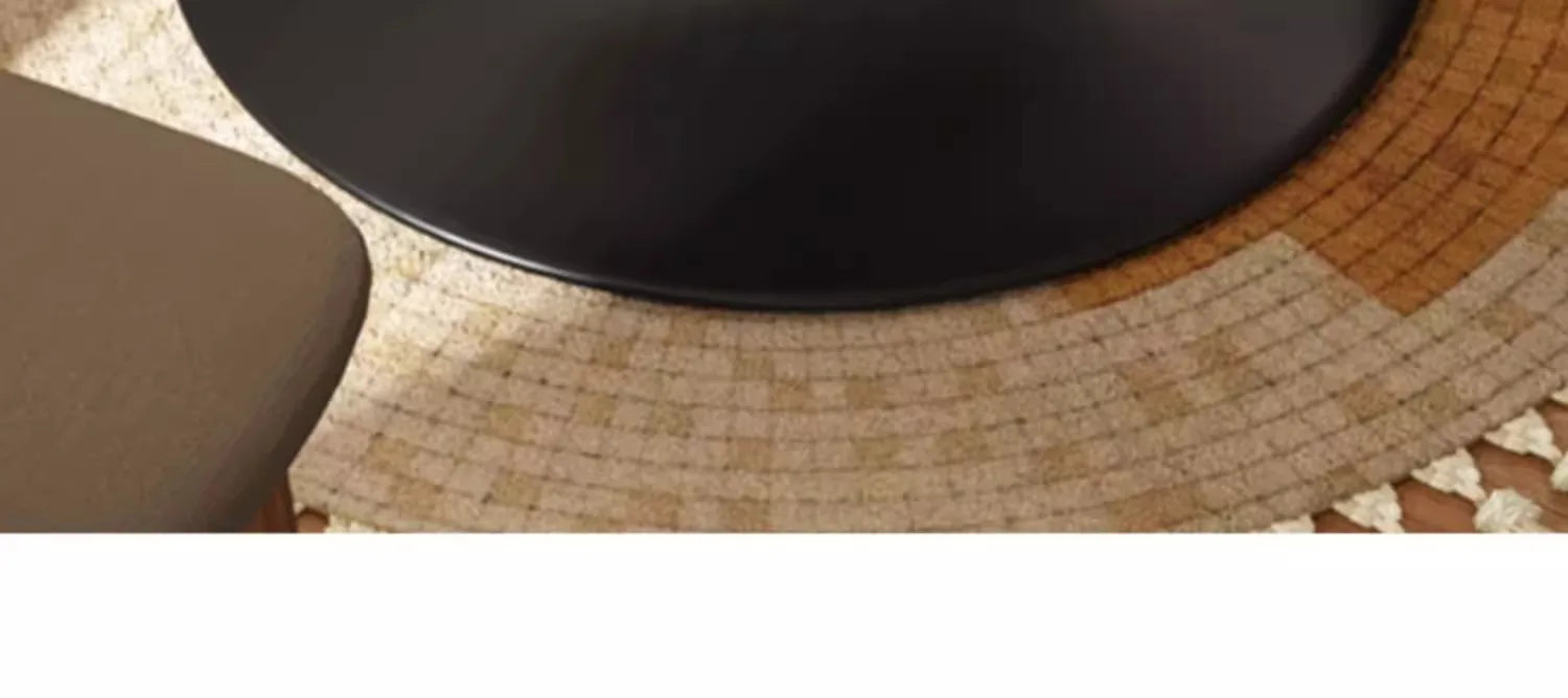 Modern tulip round table, household wooden dining table, negotiation tea table, coffee round table, carbon steel metal base by HARMONYA STORE