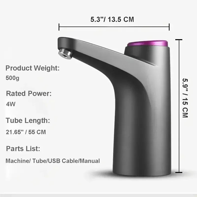 Portable 5-gallon Water Dispenser with USB Charging-Automatic Electric Pump Suitable for Home, Office, and Outdoor Use by HARMONYA STORE