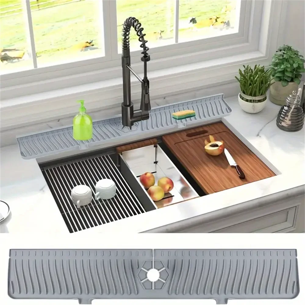 Silicone Faucet Water Catcher Mats,Kitchen Sink Spill-Proof Drying Pads,Anti-Slip Drain and Splash Guard Water Catcher Mat by HARMONYA STORE