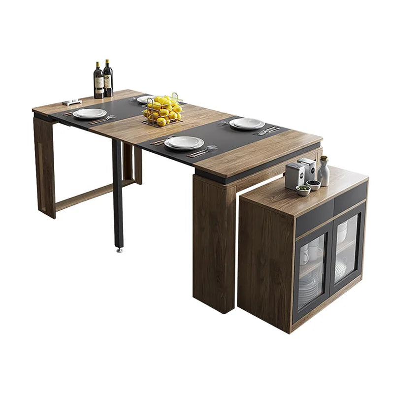 Modern Extendable Dining Table Rectangle Sideboard With Storage by HARMONYA STORE