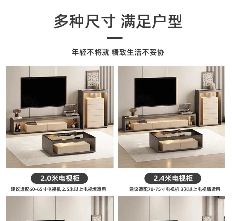 Glas Transparent Tv Table Cabinet Storage Luxury Floor Modern Tv Table Entertainment Center Meuble Television Salon Furnitures by HARMONYA STORE