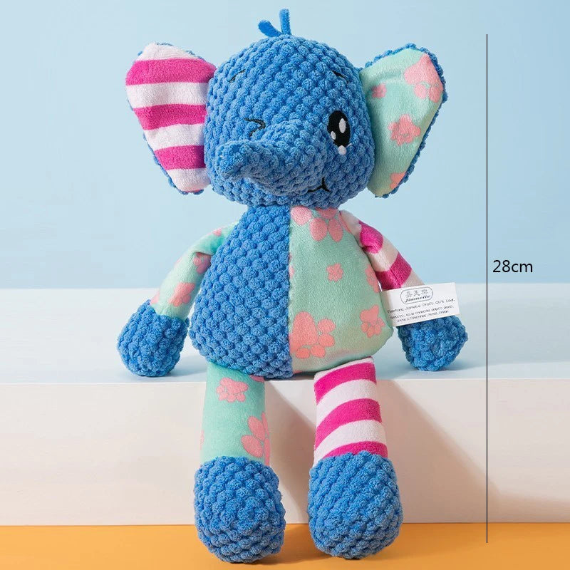 Pet Plush Toy Cat Dog Puzzle Toy Cute Animals Bite Resistant Interactive Squeaky Pet Dog Teeth Cleaning Chew Toy Pet Supplies by HARMONYA STORE