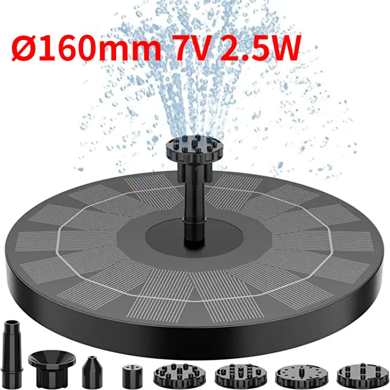 1W/1.5W/2.5W Outdoor Solar Fountain Suitable for Garden Pond Solar Fountain Pump Kit with 6 Nozzles for Garden Decoration by HARMONYA STORE