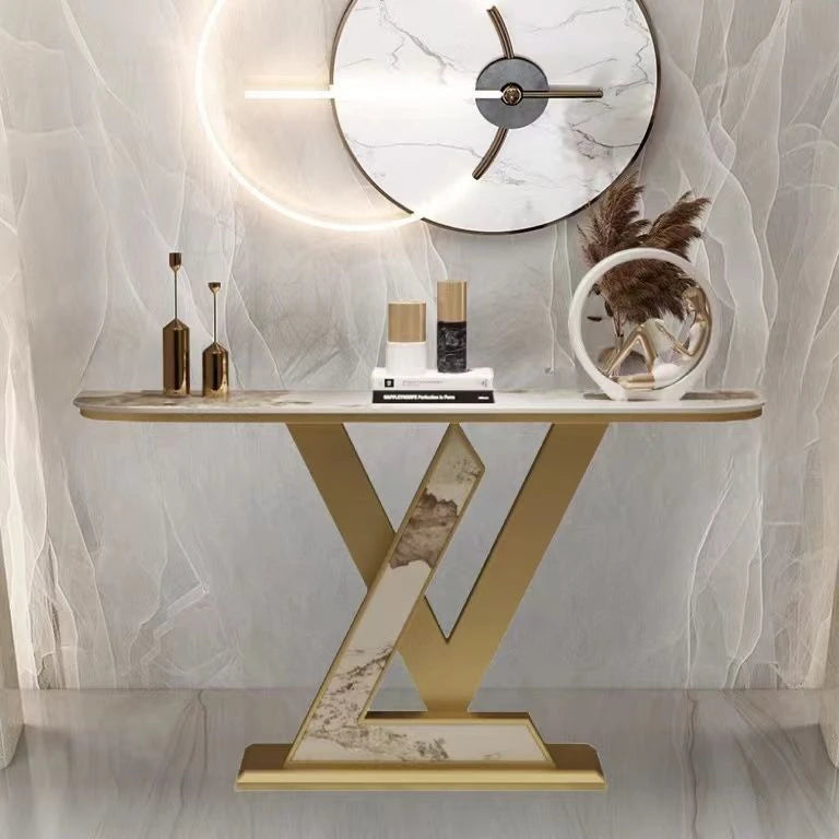 Beauty Minimalist Console Table Luxury Aesthetic Marble Simple Console Table Hallway Glamour Tisch Wohnzimer Home Furniture by HARMONYA STORE