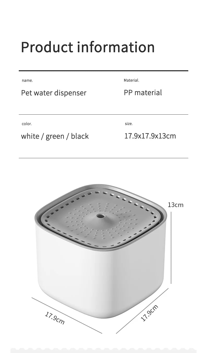 3L Cat Water Fountain Auto Recirculate Filter Large Capacity Filtring Cat Water Drinker USB Electric Mute Cats Water Dispenser by HARMONYA STORE