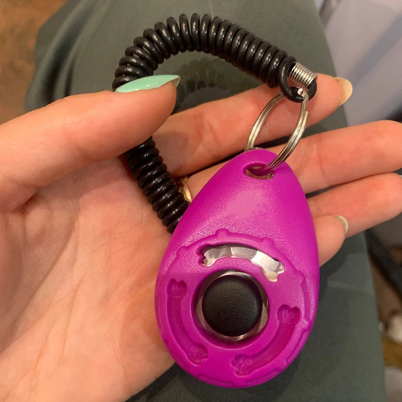 Dog Training Clicker Pet Cat Dog Click Trainer Various Style Aid Adjustable WristStrap Sound Key Chain Dog Repeller Pet Product by HARMONYA STORE