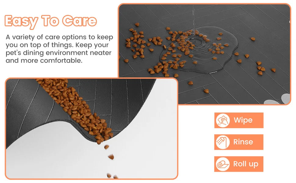 Pet Feeding Mat-Absorbent Pet Placemat Rubber Backing Quick Dry Water Mat for Dog Cat for Food and Water Bowl with Waterproof by HARMONYA STORE