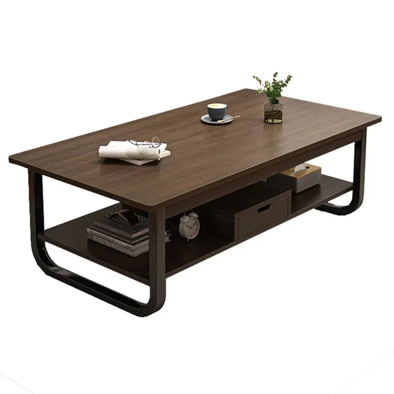 Modern minimalist coffee table, small apartment, living room, sofa, nearby balcony, tea table, rental room, rectangular tea tabl by HARMONYA STORE