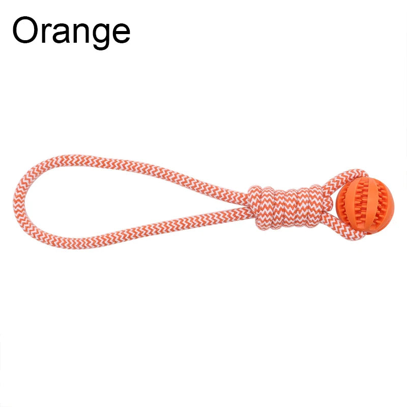 Pet Toy Dog Bite-Resistant Cotton Rope Hand-Held Treat Ball for Teeth Cleaning and Training, Interactive Educational Toy Ball by HARMONYA STORE