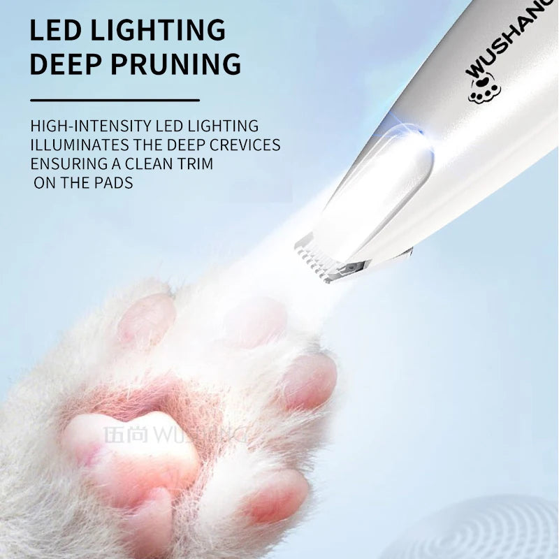 Pet Dog Electric Groomer Trimmer with LED Light Waterproof Pet Foot Hair Trimmer Low Noise Cat Dog Face Foot Ear Hip Paw Shaver by HARMONYA STORE
