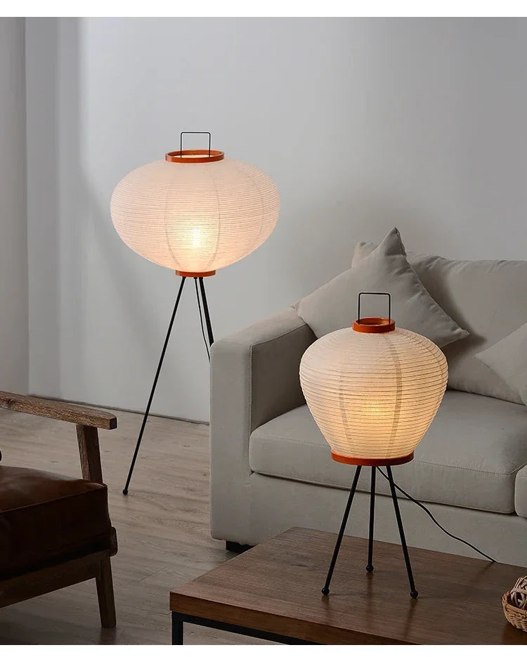 Japanese-style Noguchi Isamu Tea Room Rice Paper Floor Lamp Hotel Bedroom Study Home Decorate Surprised Style Design Table Lamps by HARMONYA STORE