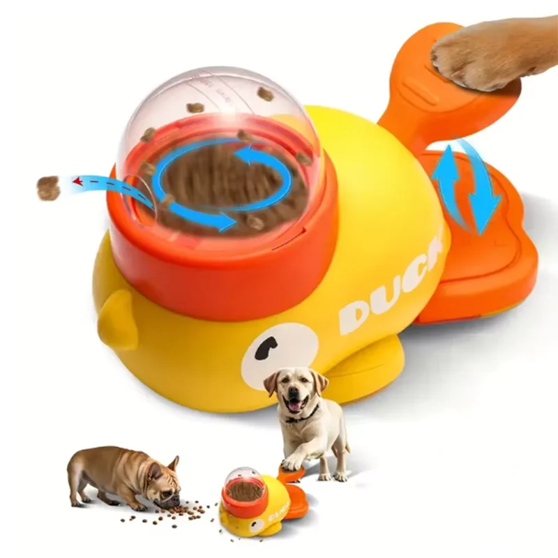 Little yellow duck pet leaking device pet interactive toys educational training device pet feeding device puppy leaking toys by HARMONYA STORE