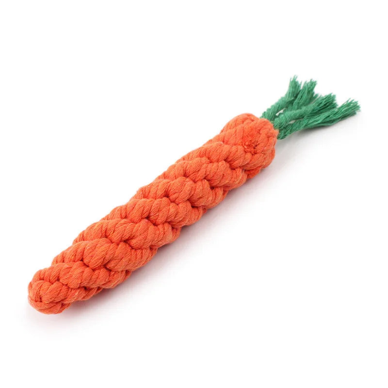 Cotton Rope Weaving Carrot Pet Toy for Puppies - Durable Wear & Bite Resistance Boredom Relief Dog Toy by HARMONYA STORE