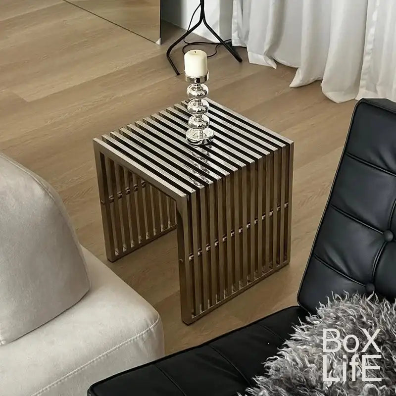 Modern Simple Stainless Steel Side Table Baohaus Medieval Living Room Metal Coffee Table Cafe Small Long Table by DSERS