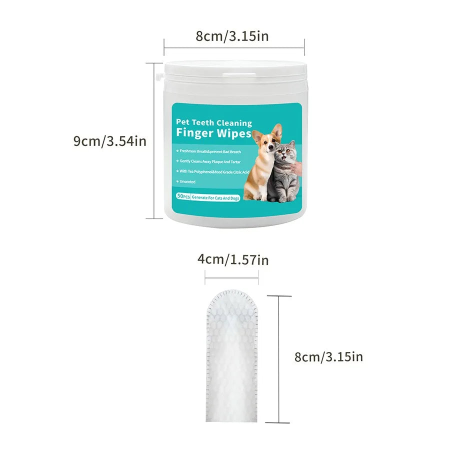 Pet cleaning products Disposable finger toothbrush Pet teeth cleaning finger covers wet wipes Dog and cat oral cleaning by HARMONYA STORE