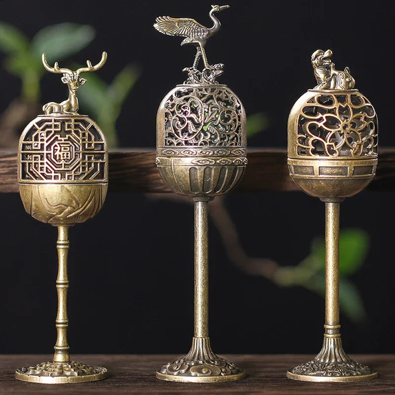 Magpie Hollow Lamp Sandalwood Fragrance Censer Smoking Backflow Incense Holder Tea House Ornaments Study Room Home Decor by HARMONYA STORE