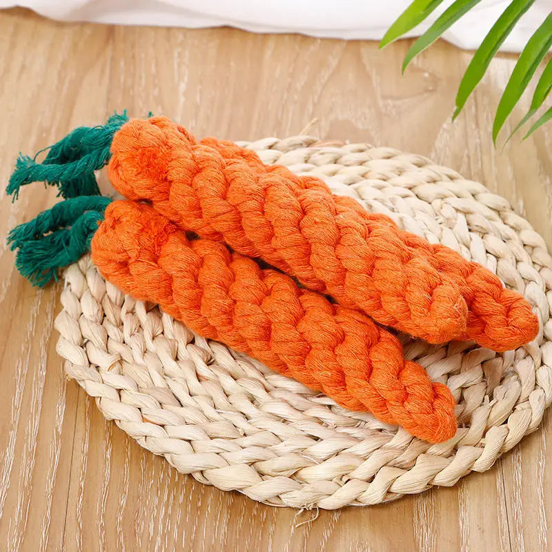 1pc Pet Knot Toy for Dog and Cat Carrot Shape Dog Chew Toys Cotton Rope Toys for Indoor Dogs Cat Toys Dog Accessories by HARMONYA STORE